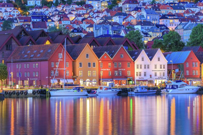 La ciudad de Bergen, en los fiordos