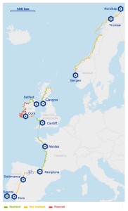 mapa Eurovelo ruta 1