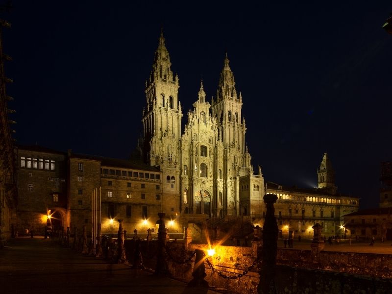 Panorámica nocturna de Santiago