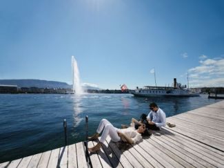 Vista del lago de ginebra